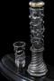 Авторская настольная композиция Фонарь (сложный тигельный булат, драгоценные камни - сапфиры, серебро, эбен, черный гранит, ручная резьба), фото 20