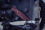 Авторский нож Боуи (сложный мозаичный дамаск, рог буйвола, скрим шоу, формованные ножны), фото 12