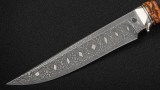 Авторский нож Элизиум (сложный мозаичный дамаск, нейзильберг, вставка - бивень мамонта, айронвуд), фото 2