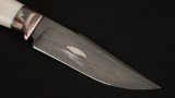 Авторский нож Океан (макуме гана, стабилизированный зуб мамонта, клык моржа, скрим шоу - корабль, формованные ножны), фото 2