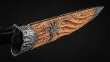 Авторский нож Паук пустыни Sicarius (сложный мозаичный дамаск, самшит, авторское литье из серебра), фото 6