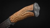 Авторский нож Паук пустыни Sicarius (сложный мозаичный дамаск, самшит, авторское литье из серебра), фото 10