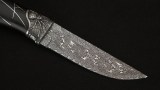Авторский нож Паук (сложный мозаичный дамаск, стабилизированный чёрный граб, серебро), фото 3