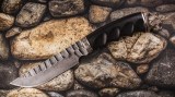 Авторский нож Тайга (дамаск 5000 слоёв-камень, чёрный граб, литьё мельхиор), фото 18