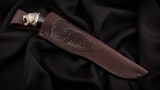 Авторский нож Тайга (дамаск 5000 слоёв-камень, чёрный граб, литьё мельхиор), фото 7