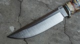 Авторский нож Тайга (S90V, зуб мамонта, клык моржа, формованные ножны, скрим шоу Африканская Сафари), фото 2