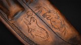 Авторский охотничий комплект спарки Барс-Чирок (сложный мозаичный дамаск, макуме-гане, клык моржа, стабилизированный бивень мамонта, айронвуд), фото 15