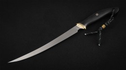 Филейный нож Форель (Х12МФ, чёрный граб, мозаичный пин)
