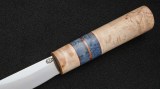 Якутский нож № 1 (кованая Х12МФ, рукоять - карельская береза, кованый дол), фото 3