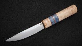 Якутский нож № 1 (кованая Х12МФ, рукоять - карельская береза, кованый дол)