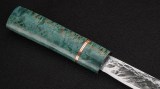 Якутский нож № 1 (кованая Х12МФ, стабилизированная карельская береза, зеленая), фото 3
