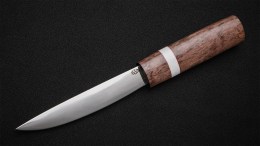 Якутский нож № 2 (кованая Х12МФ, рукоять - стабилизированная карельская береза, вставка - лосиный рог, кованый дол)