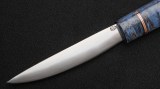 Якутский нож № 2 (кованая Х12МФ, стабилизированная карельская береза синяя, кованый дол), фото 2