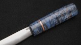 Якутский нож № 2 (кованая Х12МФ, стабилизированная карельская береза синяя, кованый дол), фото 3