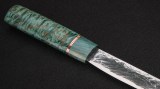 Якутский нож № 4 (кованая Х12МФ, стабилизированная карельская береза, зеленая), фото 3