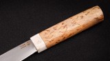 Якутский нож № 2 (кованая Х12МФ, больстер-лосиный рог, рукоять - карельская береза, кованый дол), фото 3