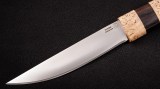 Якутский нож № 3 (кованая Х12МФ, рукоять - карельская береза, вставка - чёрный граб, кованый дол), фото 2