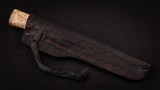 Якутский нож № 3 (кованая Х12МФ, рукоять - карельская береза, вставка - чёрный граб, кованый дол), фото 6