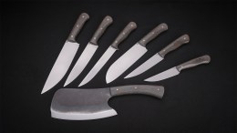 Набор кухонных ножей Русский, фултанг (ELMAX, G10, мозаичные пины)