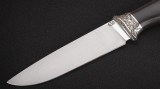 Нож Барс (К340, стабилизированный чёрный граб, литье мельхиор), фото 2