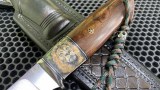 Нож Барс (М398, клык моржа, скрим шоу - лев, айронвуд, мозаичные пины, формованные ножны), фото 4