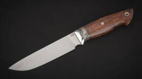 Нож Барс (М398, нейзильбер, стабилизированный зуб мамонта, айронвуд, мозаичные пины)