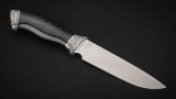 Нож Барс (S390, чёрный акрил соты, авторское литьё мельхиор), фото 4