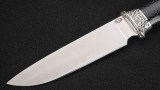 Нож Барс (S390, чёрный акрил соты, авторское литьё мельхиор), фото 2