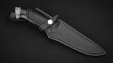 Нож Барс (S390, чёрный акрил соты, авторское литьё мельхиор), фото 6