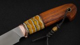 Нож Барс (S390, макуме-гана, вставка - стабилизированный зуб мамонта, айронвуд), фото 3