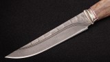 Нож Бекас (булат, стабилизированная карельская береза, мельхиор, долы-камень), фото 2