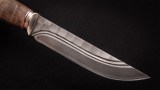 Нож Бекас (булат, стабилизированная карельская береза, мельхиор, долы-камень), фото 4