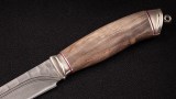 Нож Бекас (булат, стабилизированная карельская береза, мельхиор, долы-камень), фото 3
