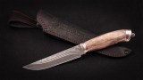 Нож Бекас (булат, стабилизированная карельская береза, мельхиор, долы-камень), фото 8