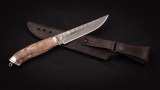 Нож Бекас (булат, стабилизированная карельская береза, мельхиор, долы-камень), фото 9