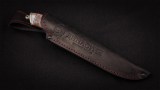 Нож Бекас (булат, стабилизированная карельская береза, мельхиор, долы-камень), фото 5