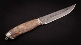Нож Бекас (булат, стабилизированная карельская береза, мельхиор, долы-камень), фото 7