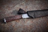Нож Бекас (М390, коричневая стабилизированная карельская берёза, нейзильбер), фото 5