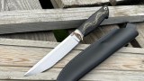 Нож Бекас (QPM 53, макуме, стабилизированный черный граб, инкрустация бесконечность), фото 3
