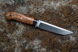 Нож Бекас (S90V, темный кориан, стабилизированная карельская береза, формованные ножны), фото 6