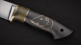 Нож Бобр (Х12МФ, стабилизированная вставка, чёрный граб, инкрустация - кабан), фото 5