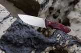 Нож Бобр (S390, фултанг, красный карбон, формованные ножны), фото 5