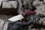 Нож Бобр (S390, фултанг, красный карбон, формованные ножны), фото 6