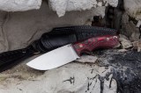 Нож Бобр (S390, фултанг, красный карбон, формованные ножны), фото 7