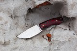 Нож Бобр (S390, фултанг, красный карбон, формованные ножны), фото 8