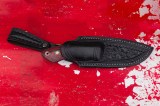 Нож Бобр (S390, фултанг, красный карбон, формованные ножны), фото 4