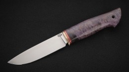 Нож Бурундук (М390, стабилизированная карельская берёза фиолетовая)