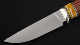 Нож Бурундук (S390, нейзильберг, вставка - стабилизированный зуб мамонта, кокоболло, мозаичные пины), фото 2