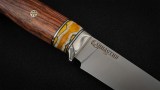 Нож Бурундук (S390, нейзильберг, вставка - стабилизированный зуб мамонта, кокоболло, мозаичные пины), фото 4