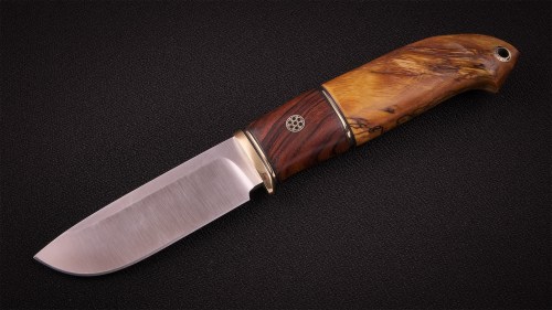 Нож Чирок (S390, вставка - айронвуд, стабилизированная карельская береза)